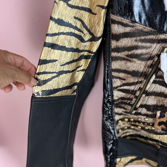 Michael Kors Leather Animal Patchwork Limited Edition Jacket ✨brand new✨ - Picture 5 of 16